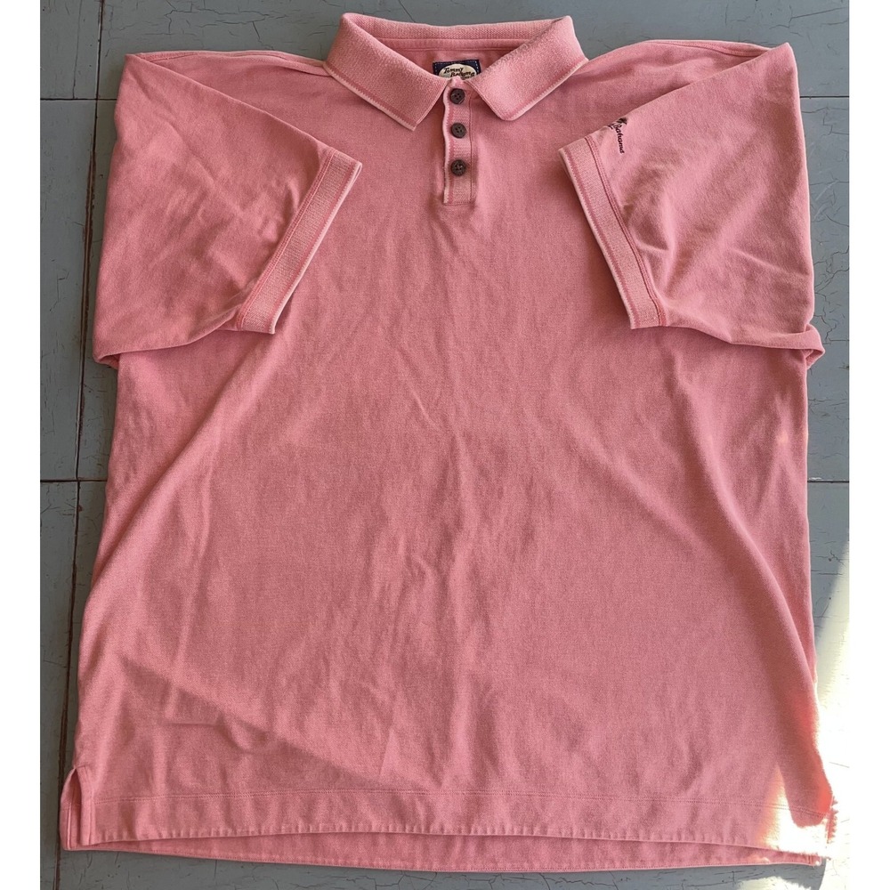 Tommy Bahama Mens Polo 100% Cotton Salmon Pink Marlin Size XL